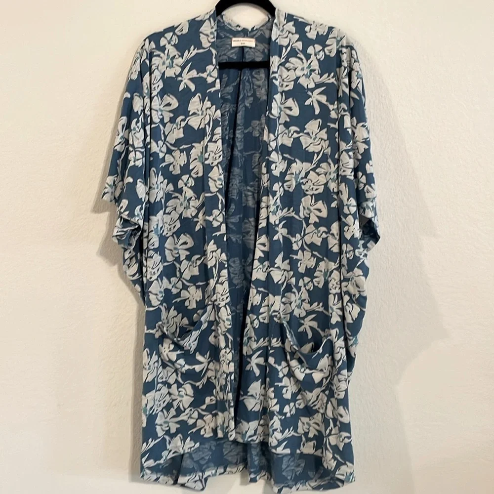 Known Supply Women Boho Cardigan XXL Floral Organic Cotton Longline Oversized